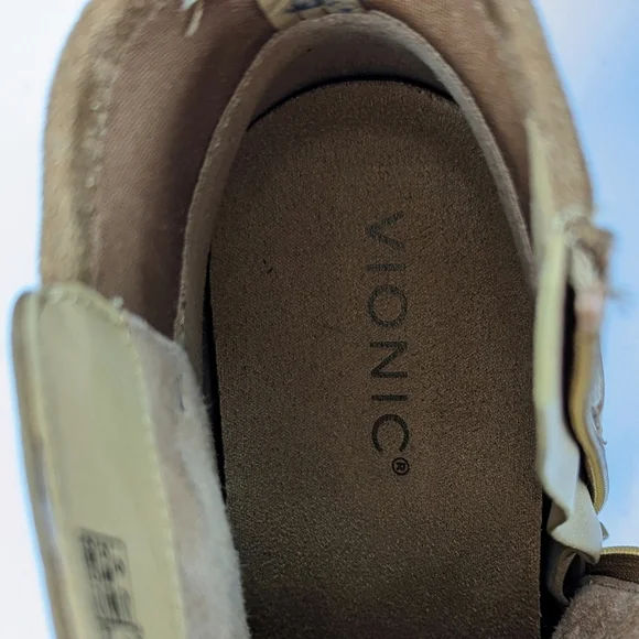 Vionic Tenley Ankle Boot Suede Leather Mid Shaft Zip Closure Toffee 9M NIB - Picture 11 of 15